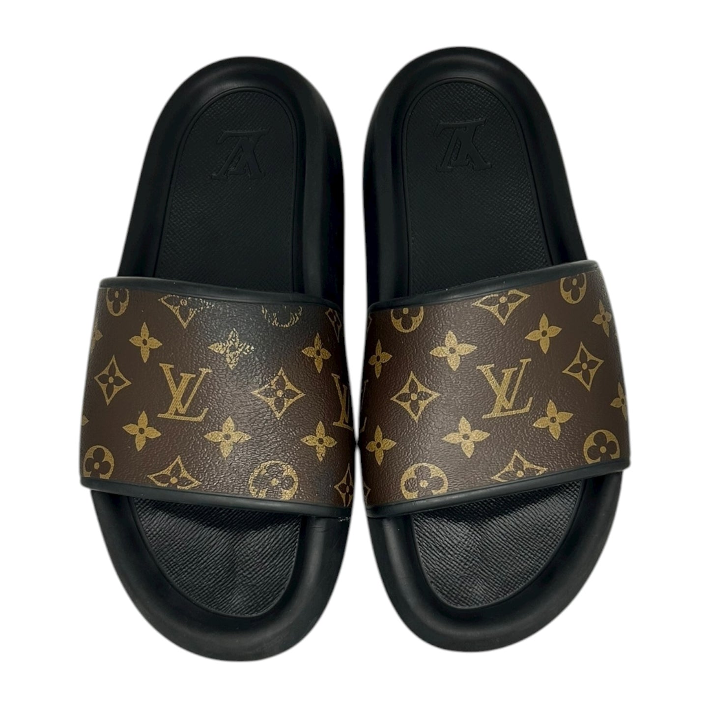 PREOWNED LOUIS VUITTON CLASSIC WATERFRONT MULE SLIDES