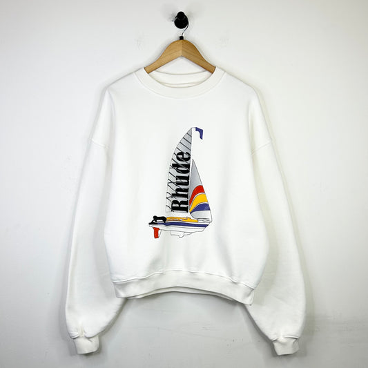 RHUDE CATAMARAN CHAMPION WHITE CREWNECK