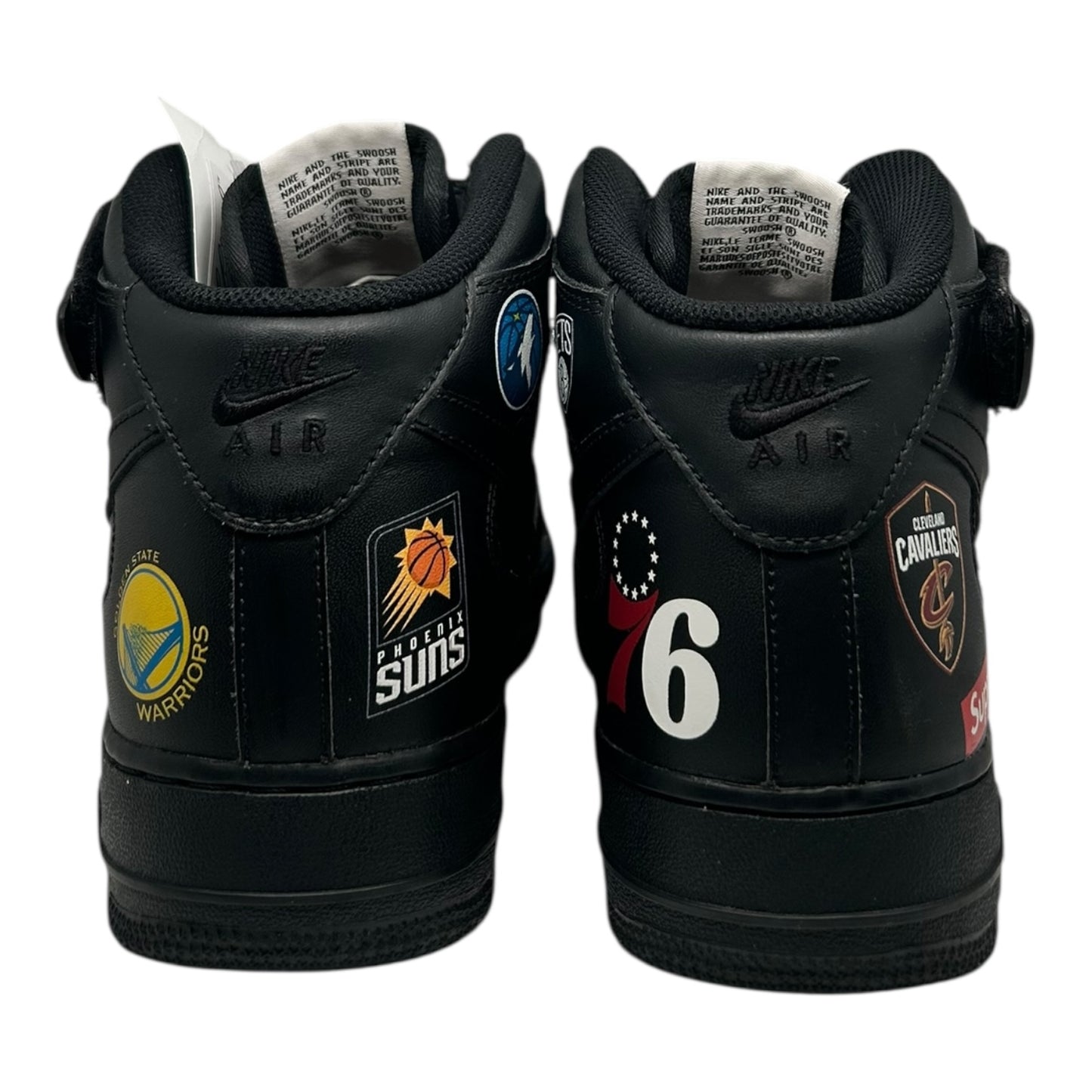 PREOWNED AIR FORCE 1 MID SUPREME NBA BLACK SIZE 11