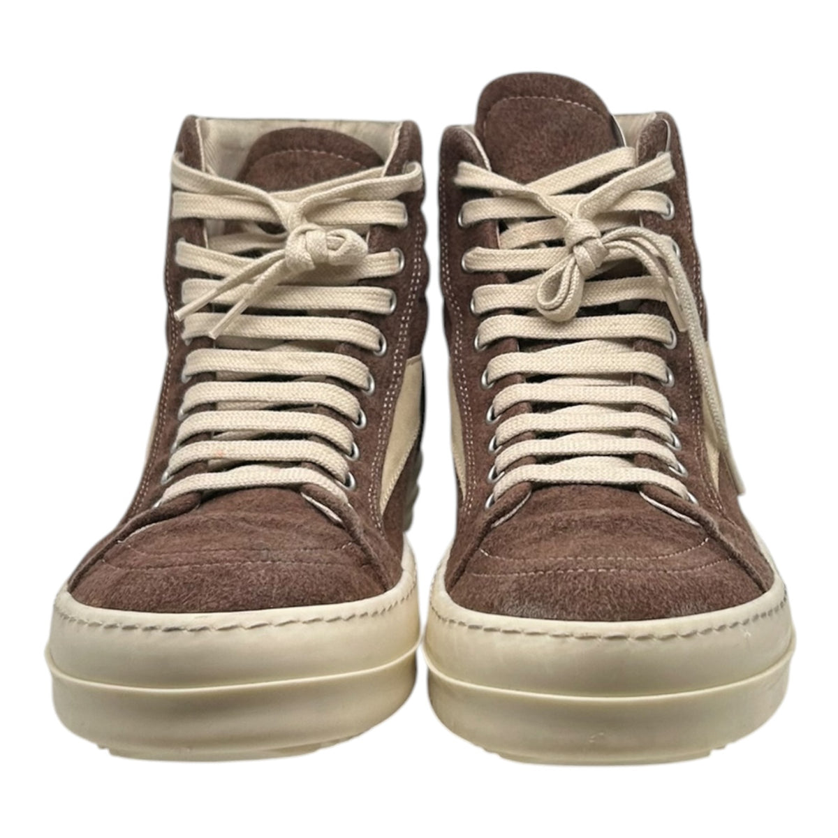 PREOWNED RICK OWENS DRKSHDW VANS HIGH TOP BROWN
