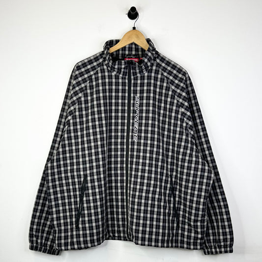SUPREME PLAID TRACK JACKET BLACK