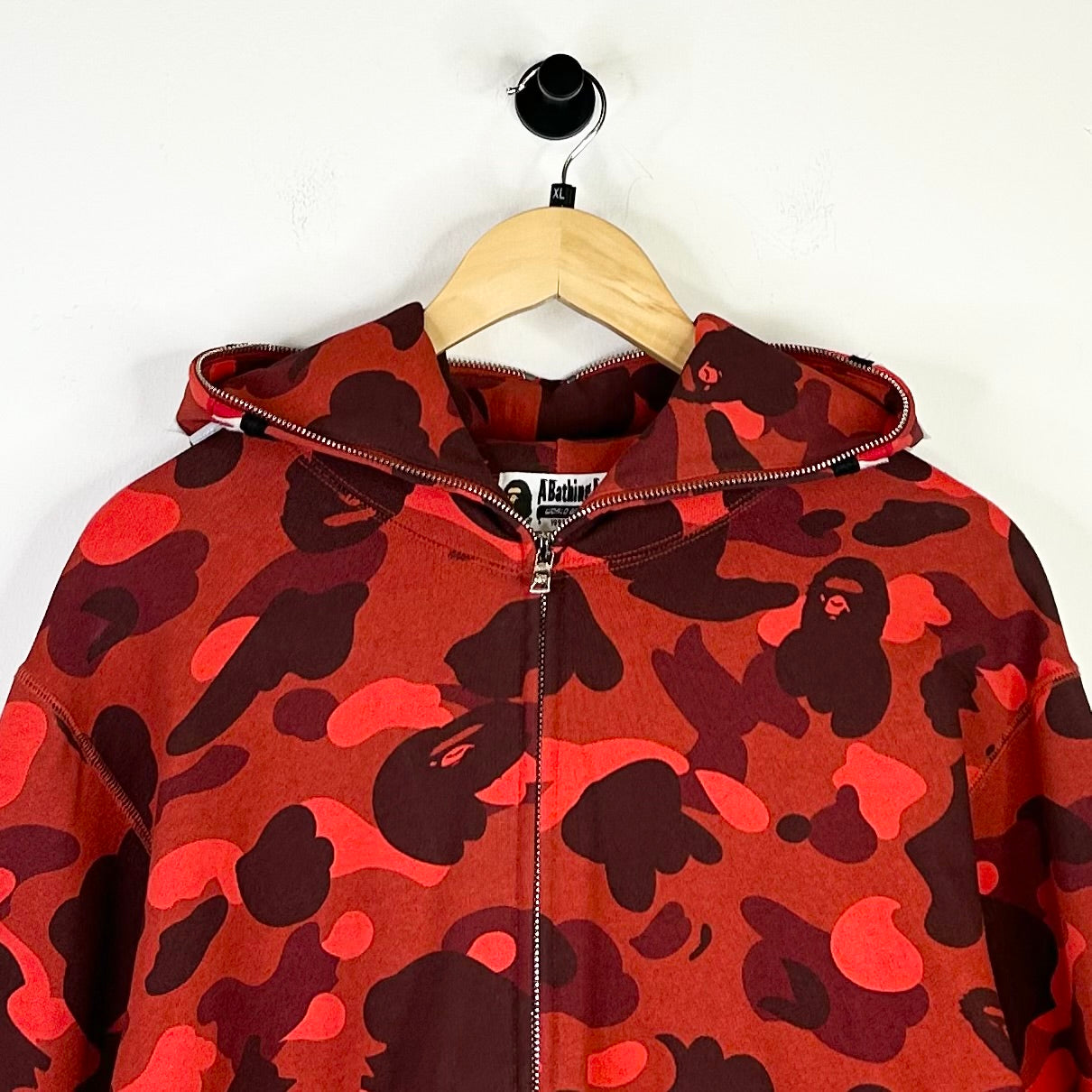 BAPE RED CAMO SHARK FULL ZIP UP