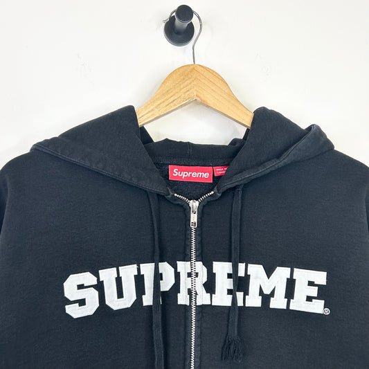 SUPREME COLLEGIATE BLACK AND WHITE HOODIE