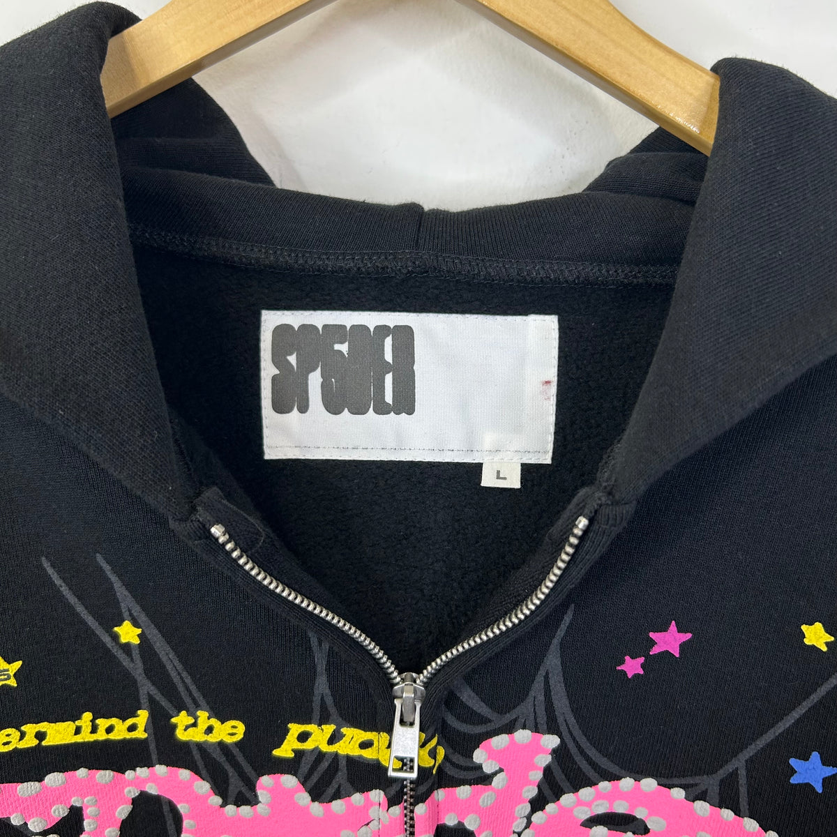 SP5DER PUNK V2 ZIP UP BLACK