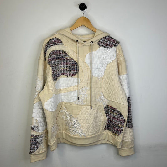 WHO DECIDES WAR WAFFLE KNIT PATCH WORK HOODIE