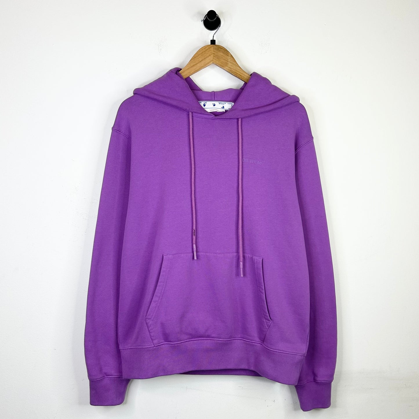OFF WHITE PURPLE DIAGONAL TAB HOODIE