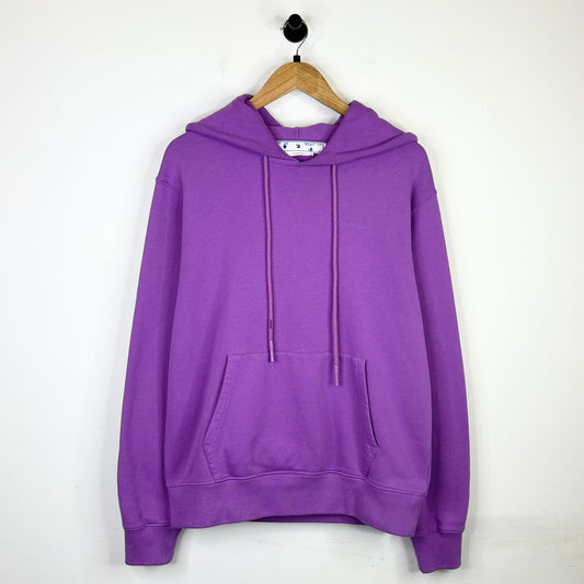 OFF WHITE PURPLE DIAGONAL TAB HOODIE
