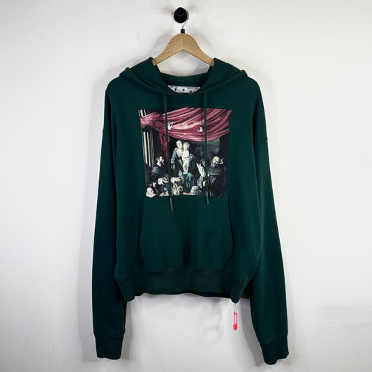 OFF WHITE GREEN CARAVAGGIO PAINTING HOODIE
