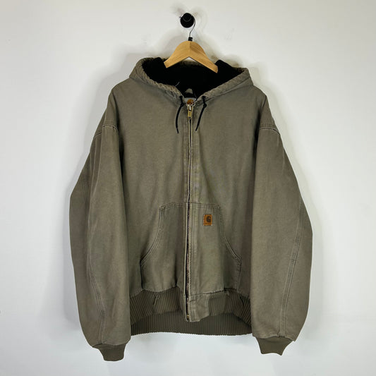 CARHARTT DUSTY OLIVE FLEECE LINED HOODED JACKET