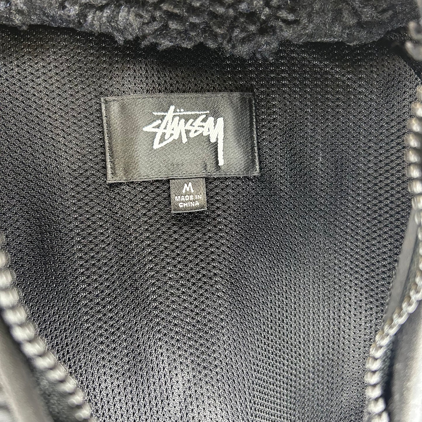 STUSSY SHERPA PANELED HOODED JACKET