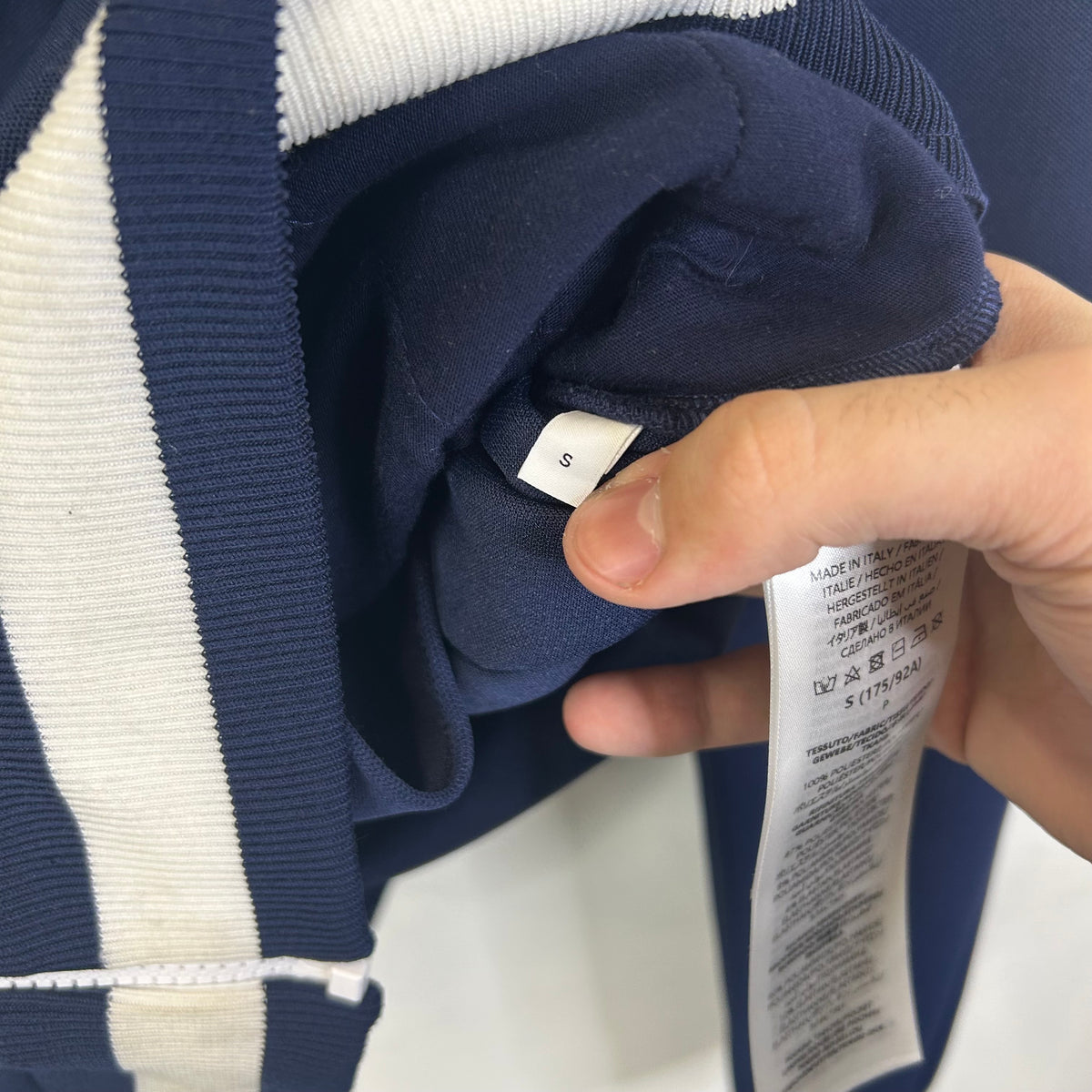 GUCCI STRIPED TRACK JACKET NAVY WHITE