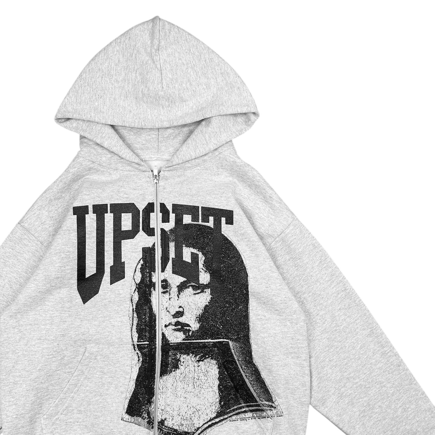 FLASHBACK UPSET GREY ZIP-UP HOODIE