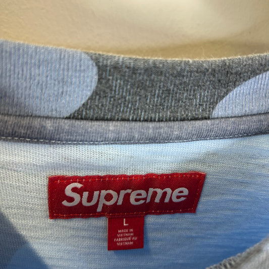 SUPREME COLLEGIATE APPLIQUE BLUE TEE