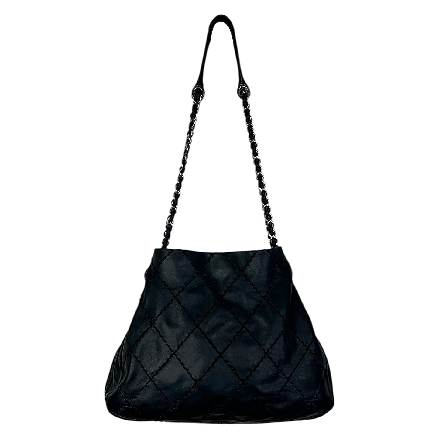 CHANEL EXPANDABLE ZIP AROUND BLACK TOTE