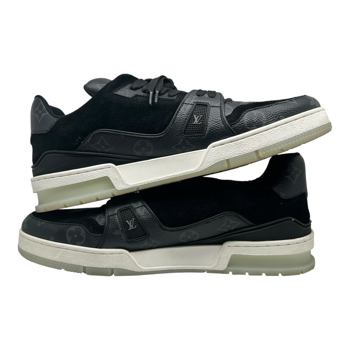 PREOWNED LOUIS VUITTON TRAINER LOW BLACK MONOGRAM