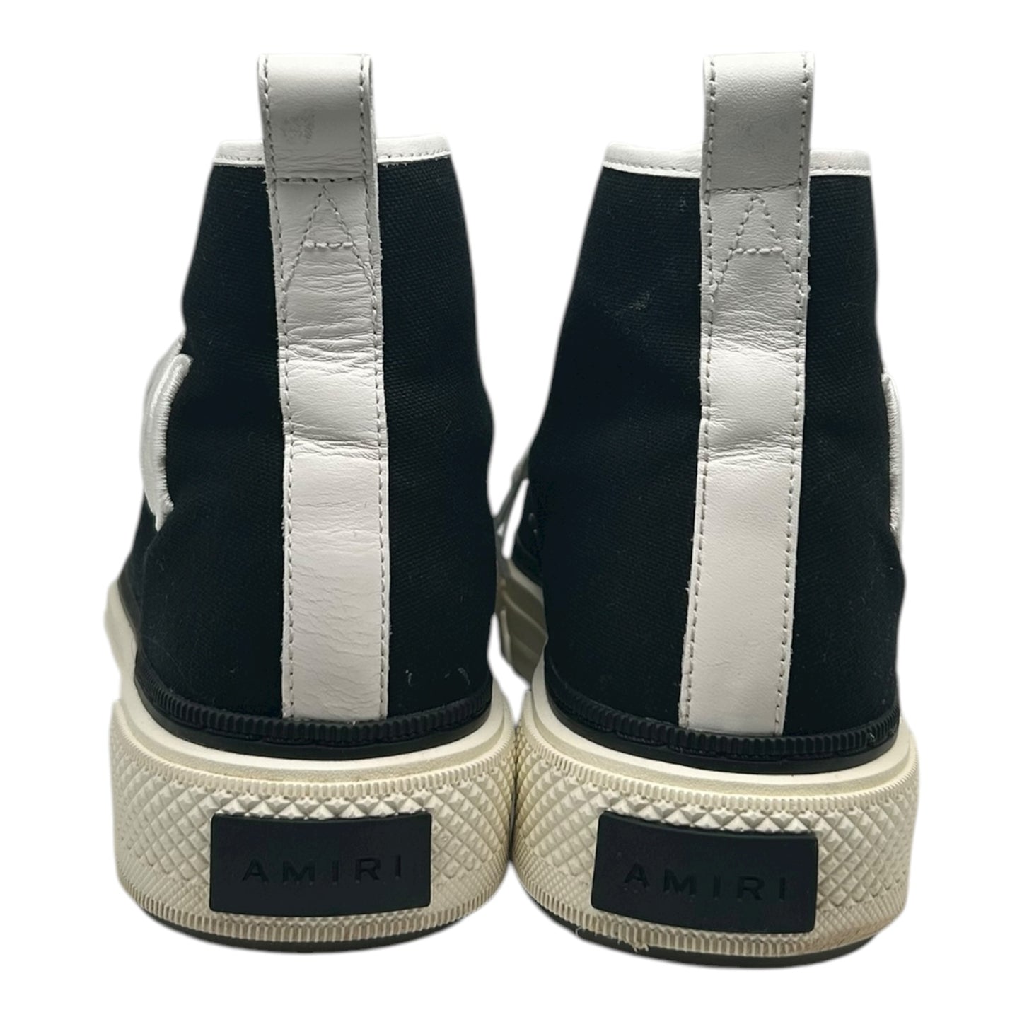 PREOWNED AMIRI COURT HIGH TOP BLACK EMBROIDERED SNEAKER