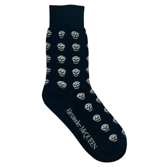 ALEXANDER MCQUEEN BLACK/WHITE SKULL SOCKS