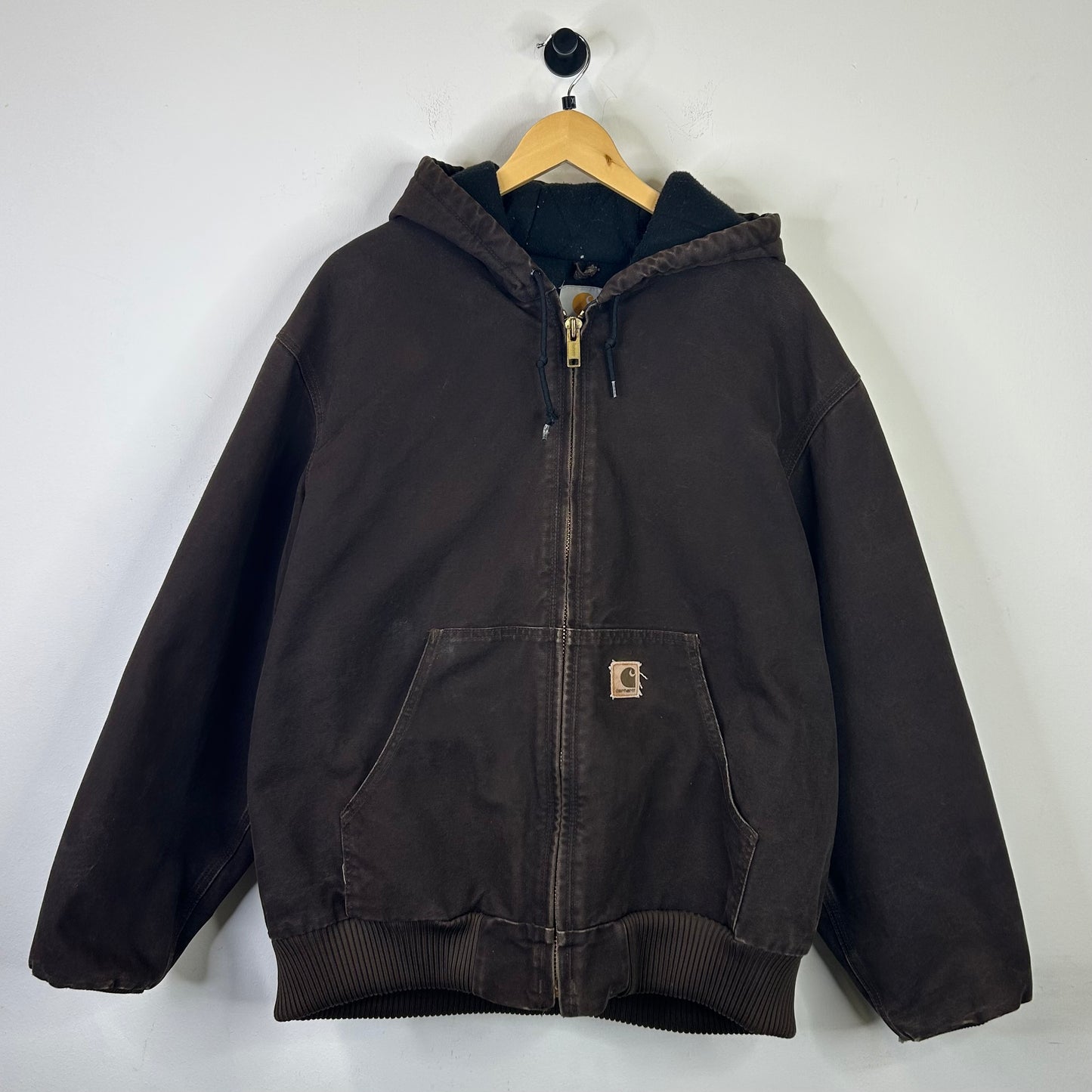 CARHARTT HOODED JACKET CHOC BROWN