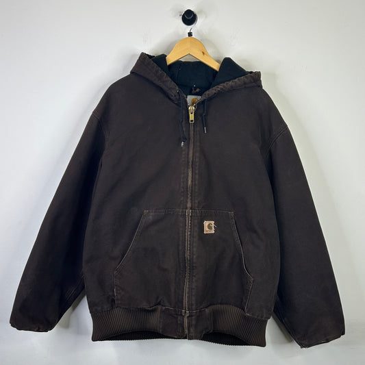 CARHARTT HOODED JACKET CHOC BROWN