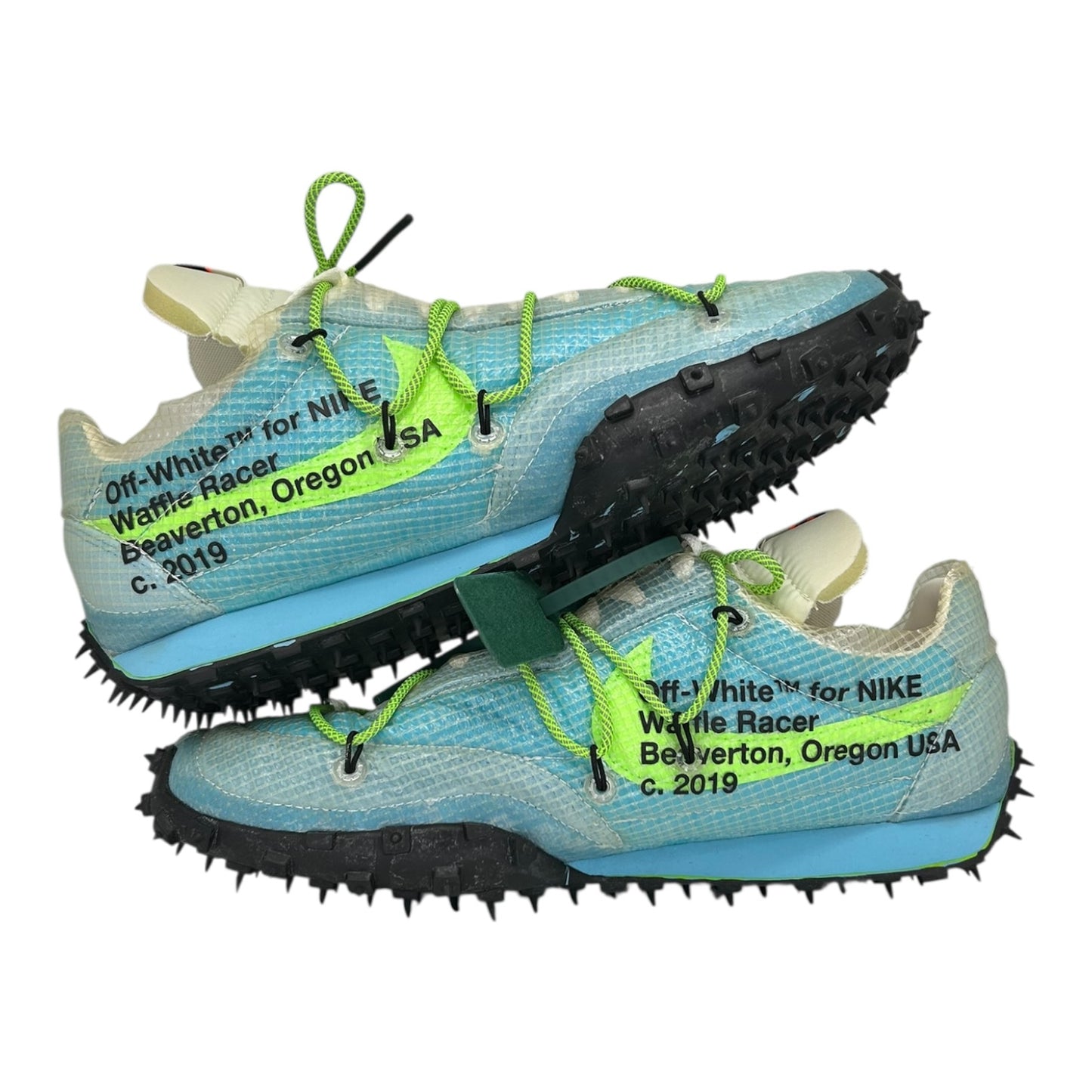 PREOWNED NIKE WAFFLE RACER OFF-WHITE VIVID SKY