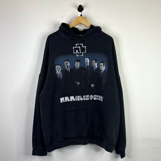 BALENCIAGA RAMMSTEIN FADED DISTRESSED PULLOVER HOODIE