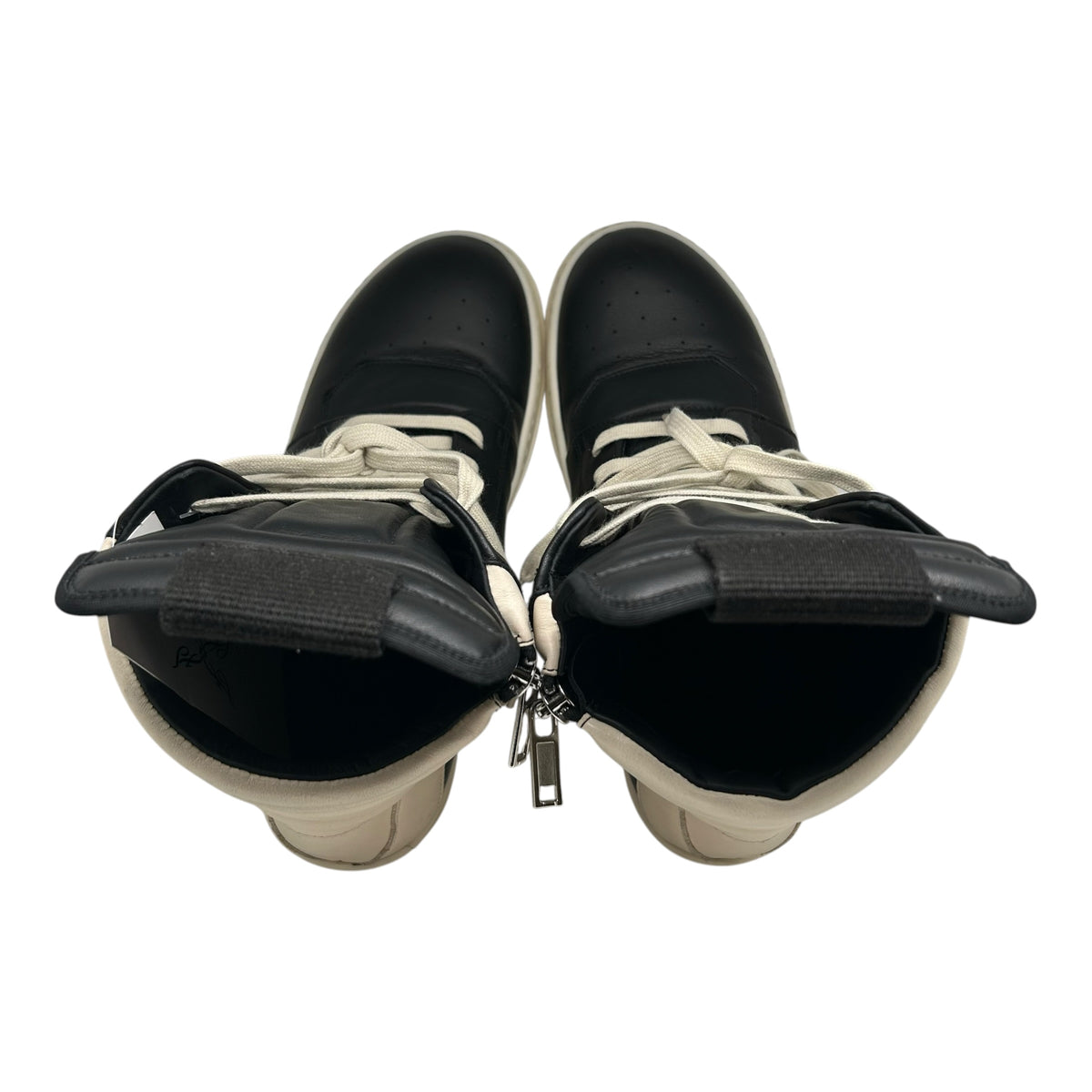 PREOWNED RICK OWENS GEOBASKET BLACK MILK