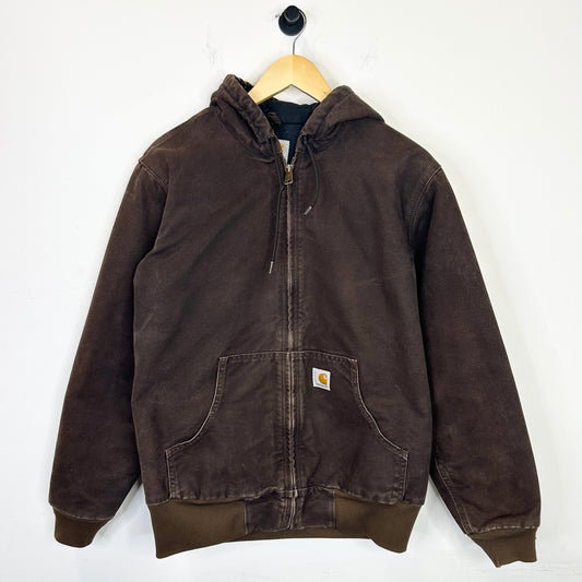 BROWN FADED CARHARTT HOODED JACKET