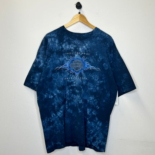 HARLEY BLUE TIE DYE FEEL THE HEAT TEE