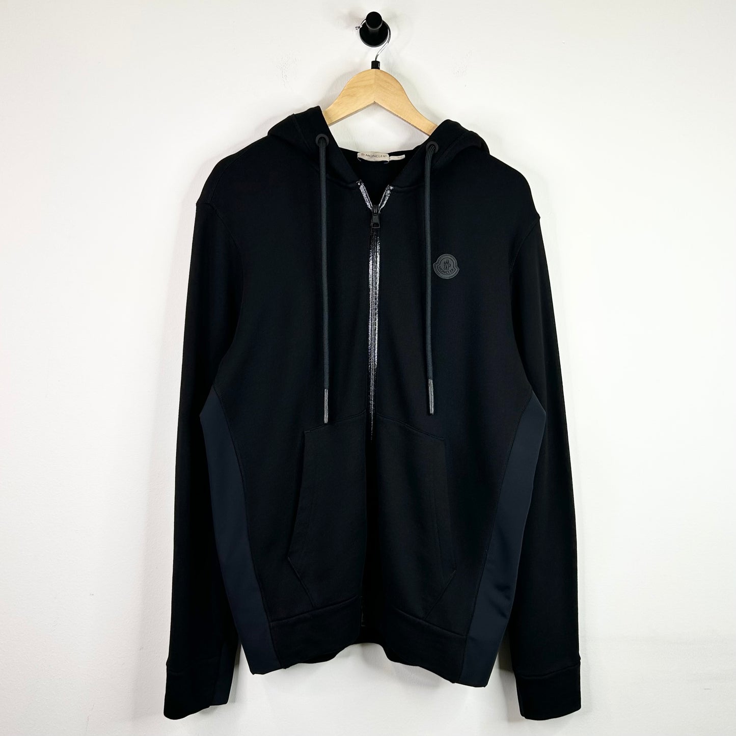 MONCLER MAGLIA BLACK ZIP UP HOODIE