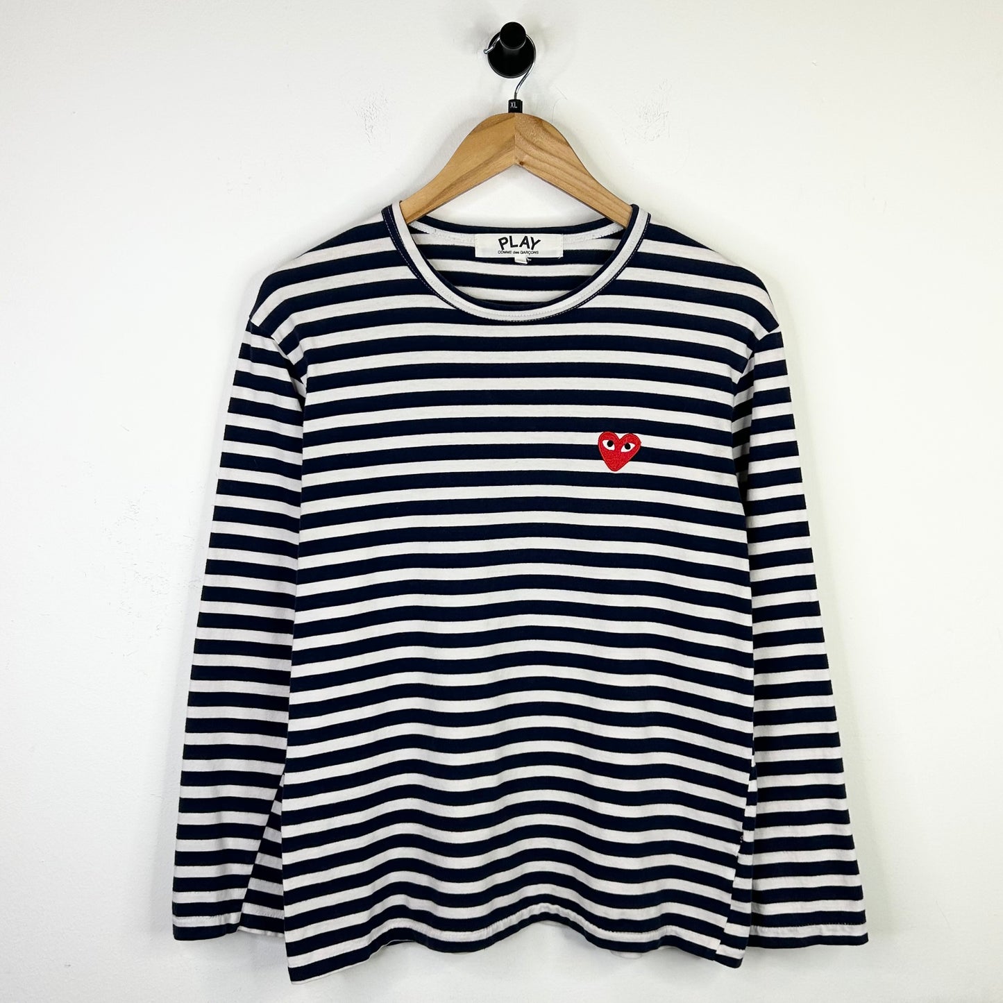 COMME DES GARCON PLAY CDG STRIPE LONG SLEEVE WHITE RED BLUE