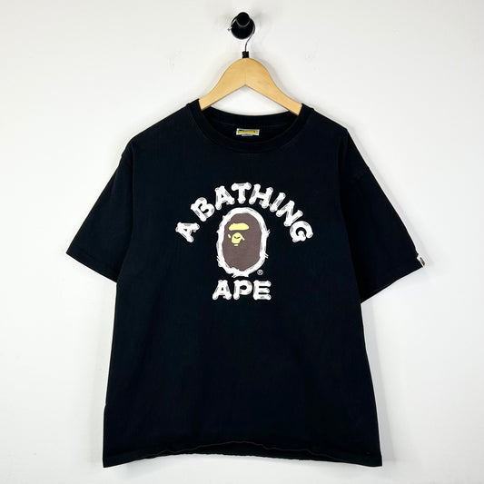 BAPE CARTOON LETTER BLACK TEE
