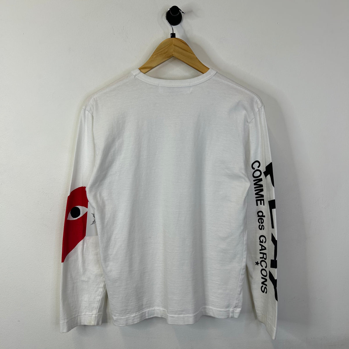 CDG PLAY LONGSLEEVE WHITE