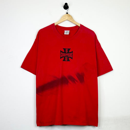 WEST COAST CHOPPERS RED SHORT SLEEVE TEE LOGO