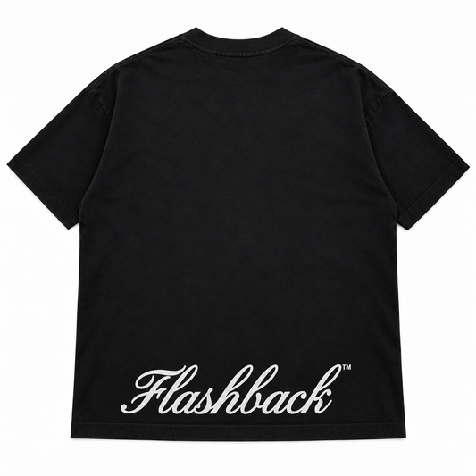 FLASHBACK DOUBLE LOGO T-SHIRT - BLACK/METALLIC