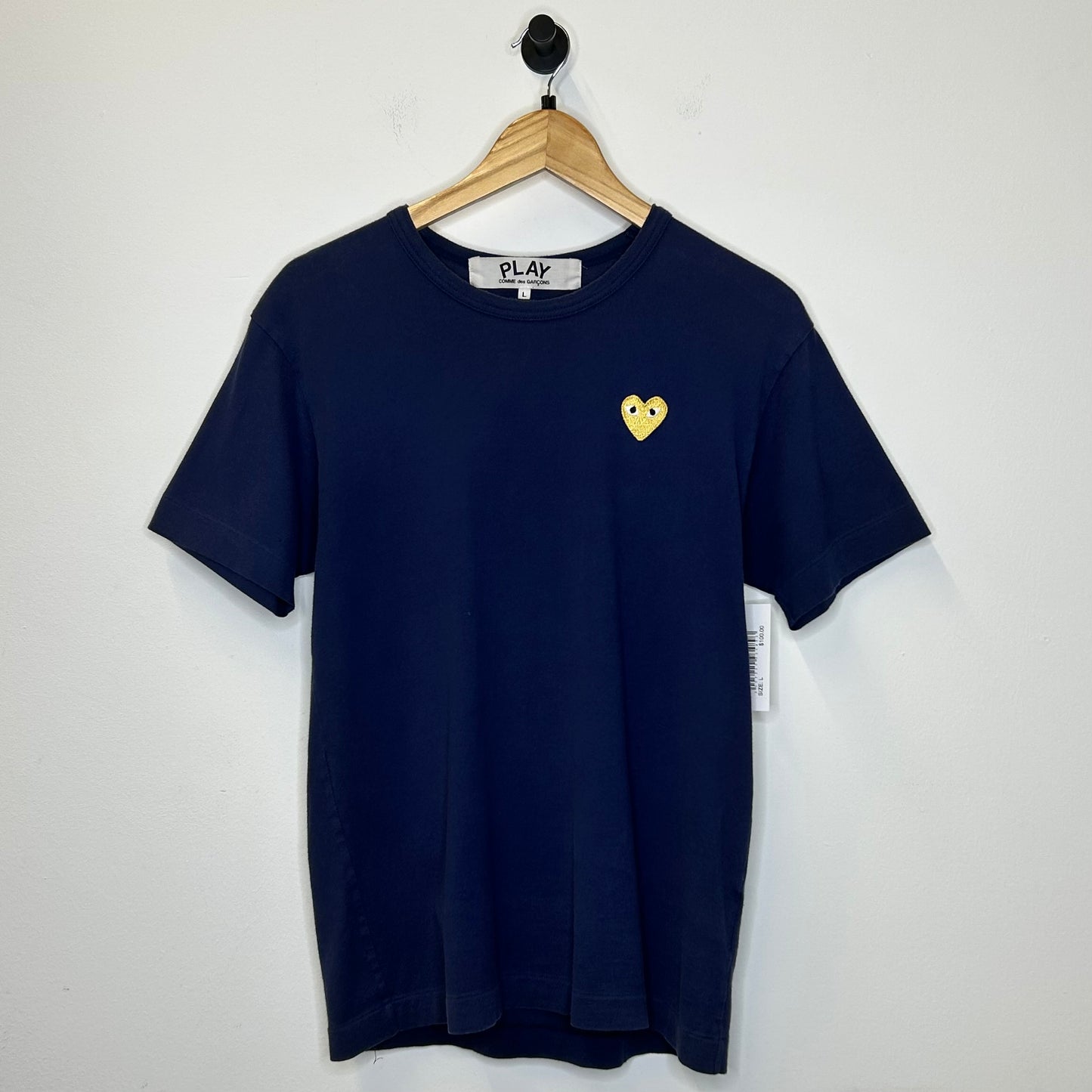 CDG PLAY GOLD HEART NAVY TEE