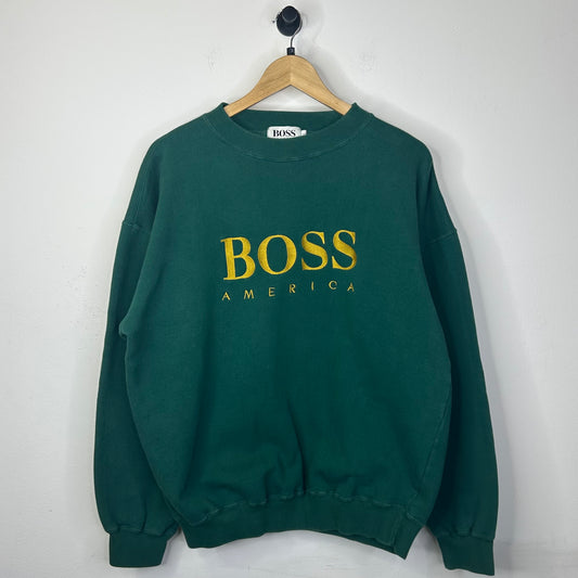 BOSS AMERICA GREEN GOLD CREWNECK