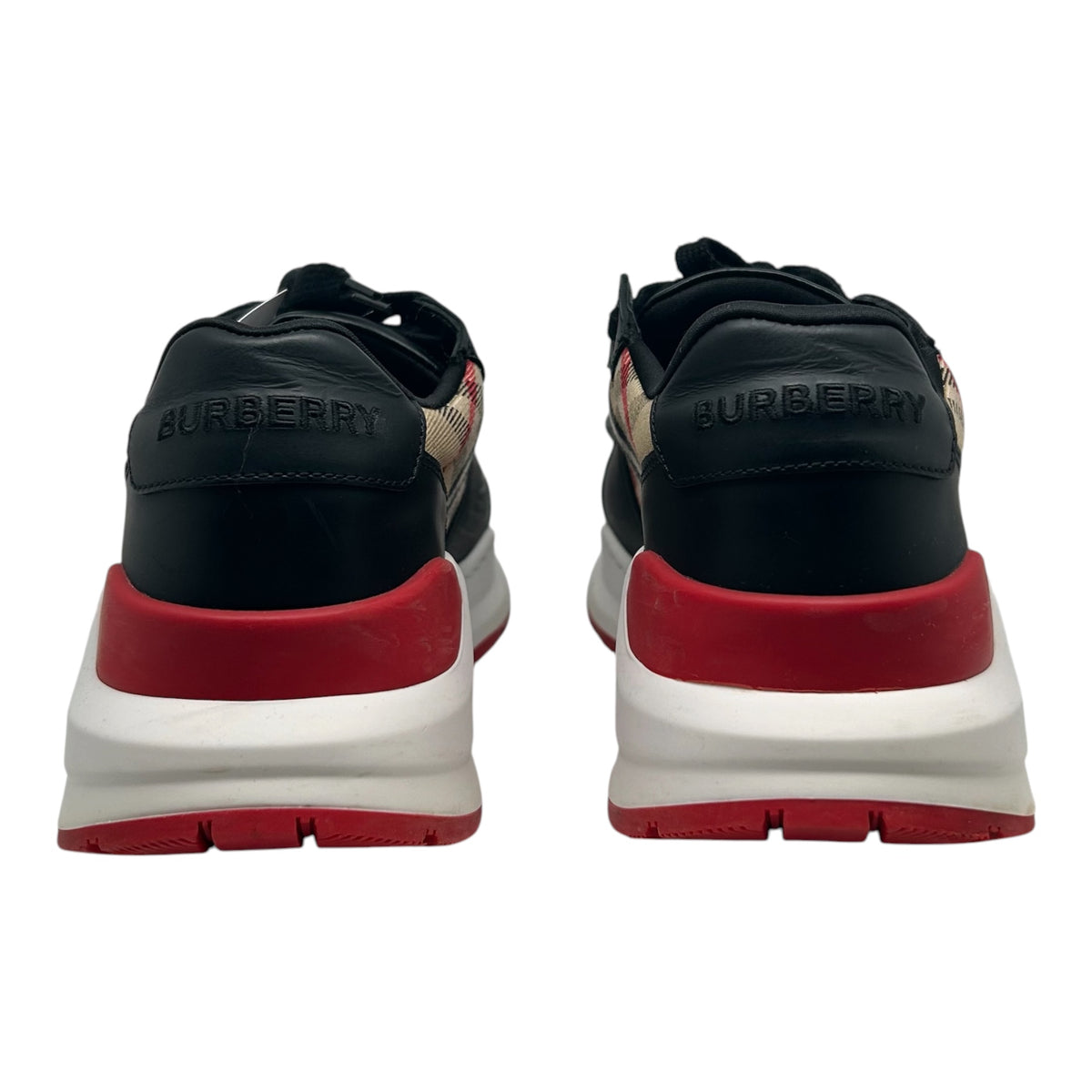 BURBERRY RAMSEY BLACK LEATHER SNEAKERS