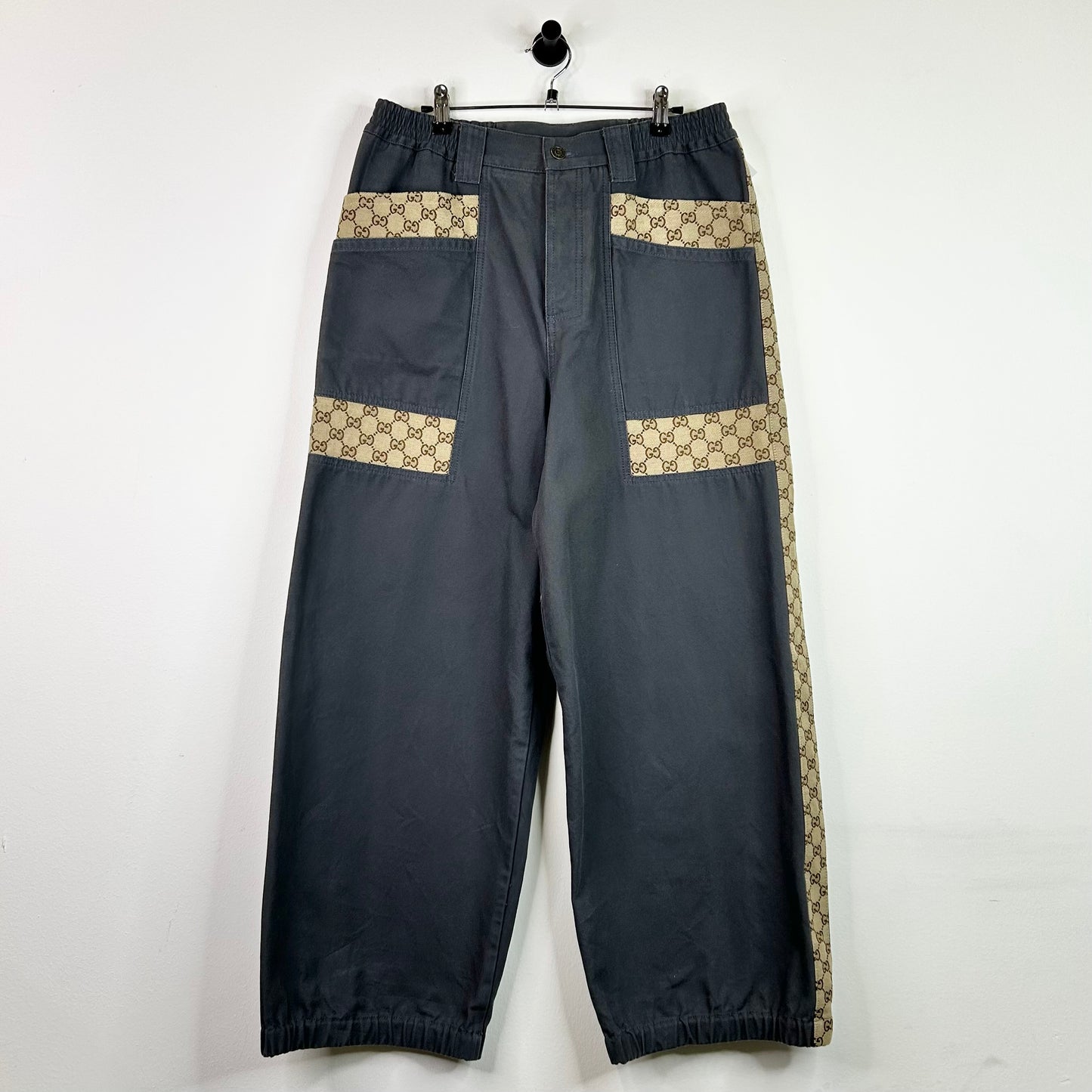 GUCCI DOUBLE POCKET MONOGRAM CANVAS PANTS