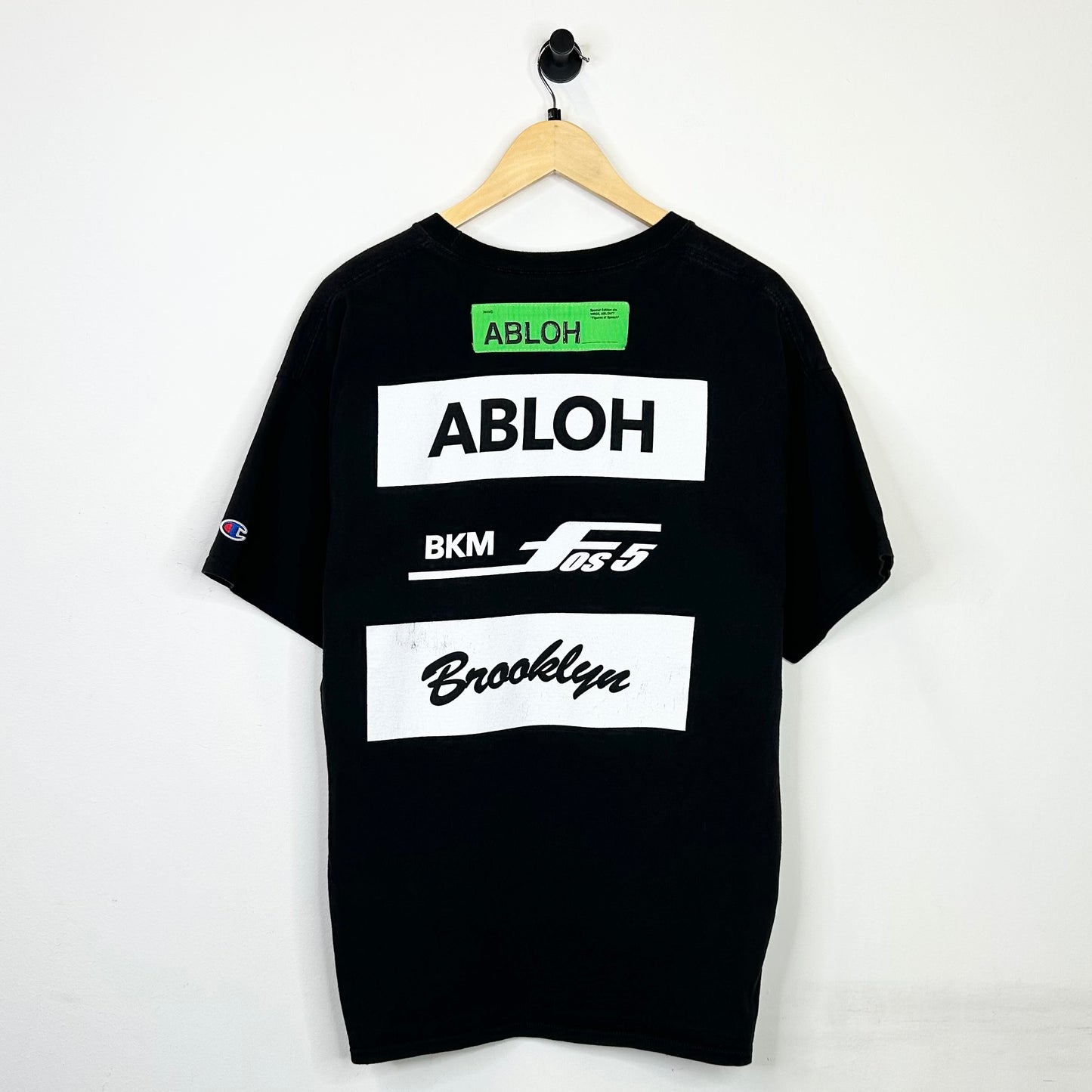 VIRGIL ABLOH x CHAMPION BROOKLYN MUSEIUEM BLACK TEE