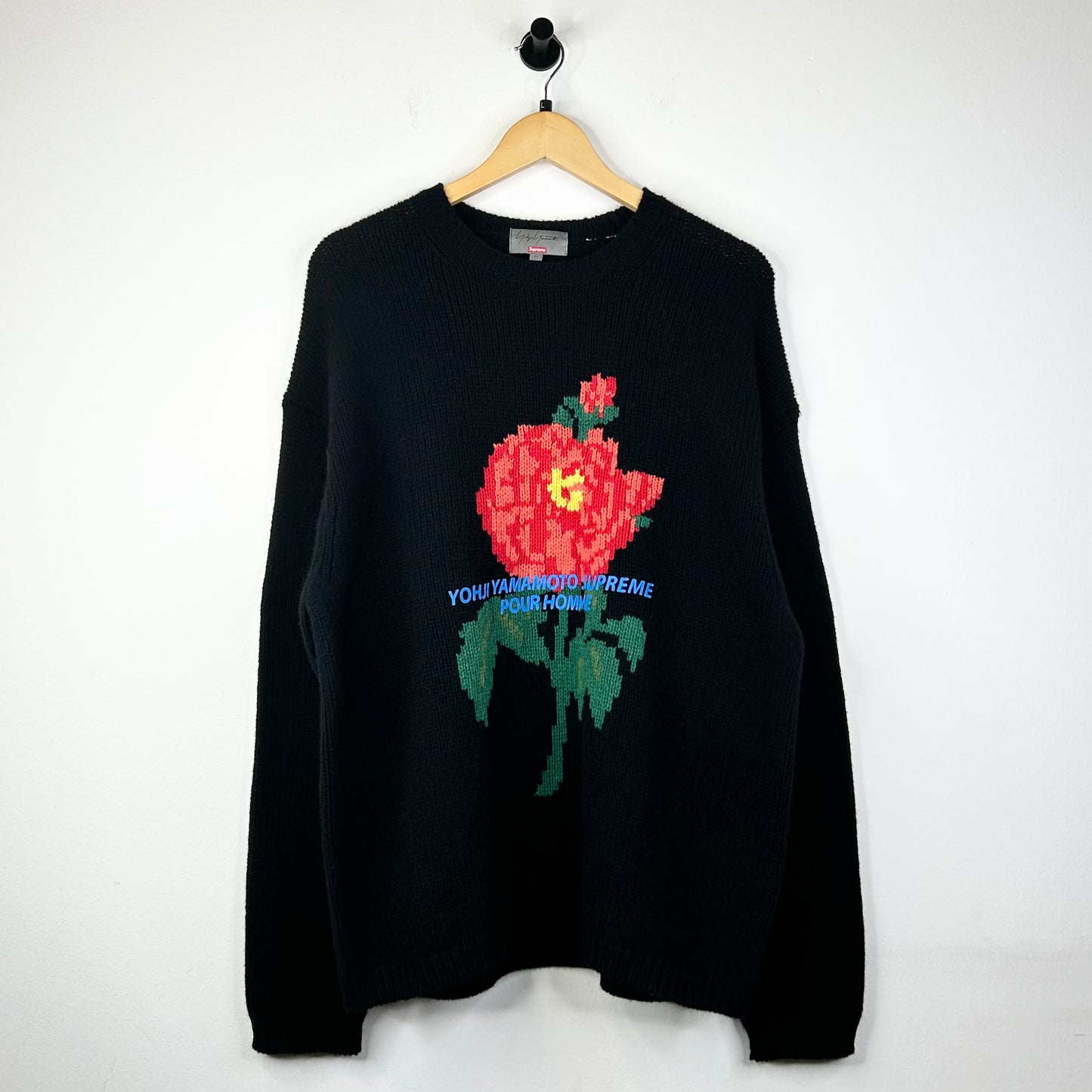 YOHJI YAMAMOTO SUPREME FLOWER CREWNECK