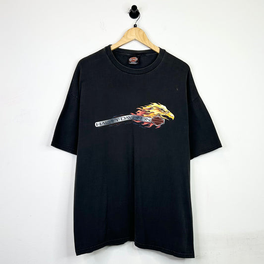 HARLEY DAVIDSON FLAMING EAGLE BLACK TEE