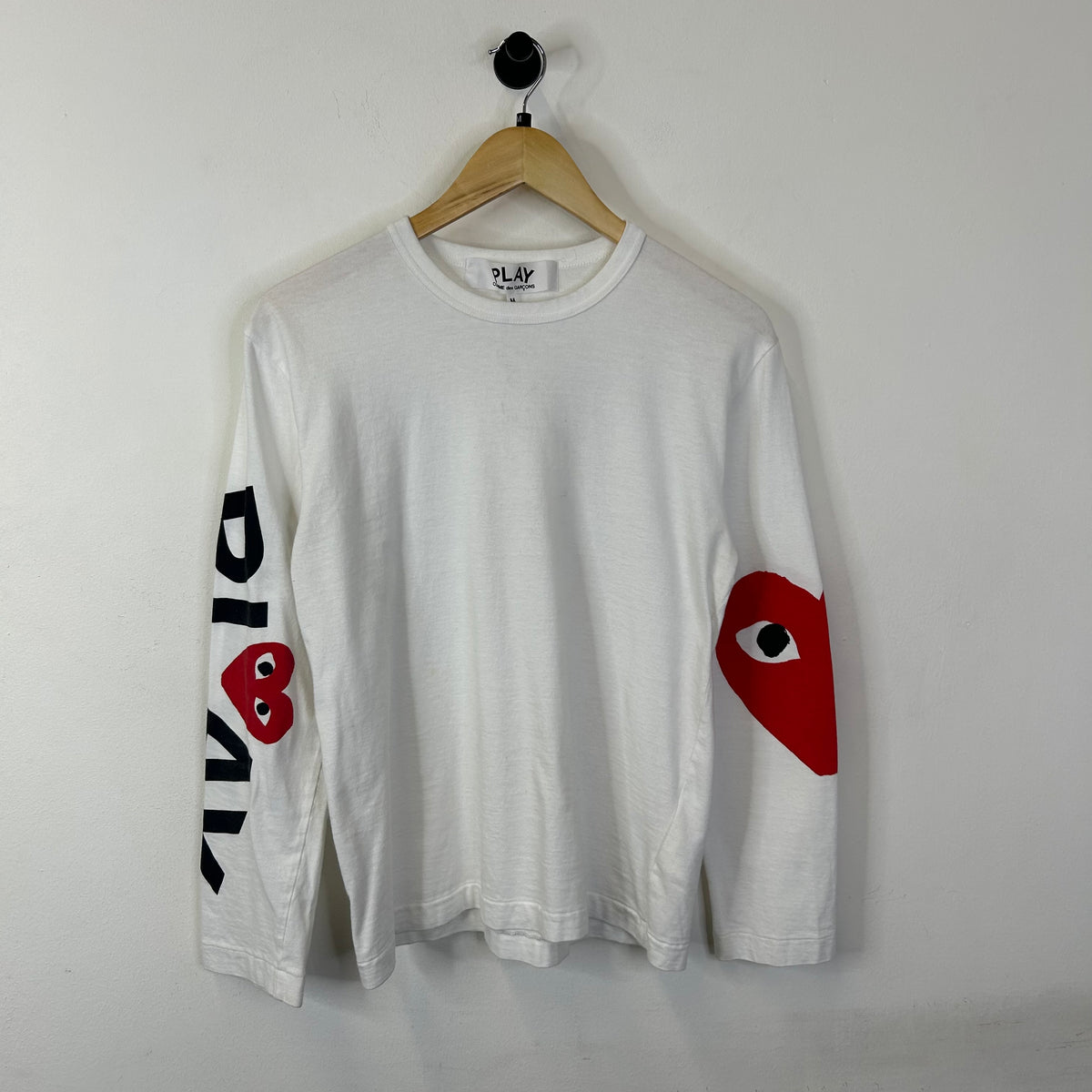 CDG PLAY LONGSLEEVE WHITE