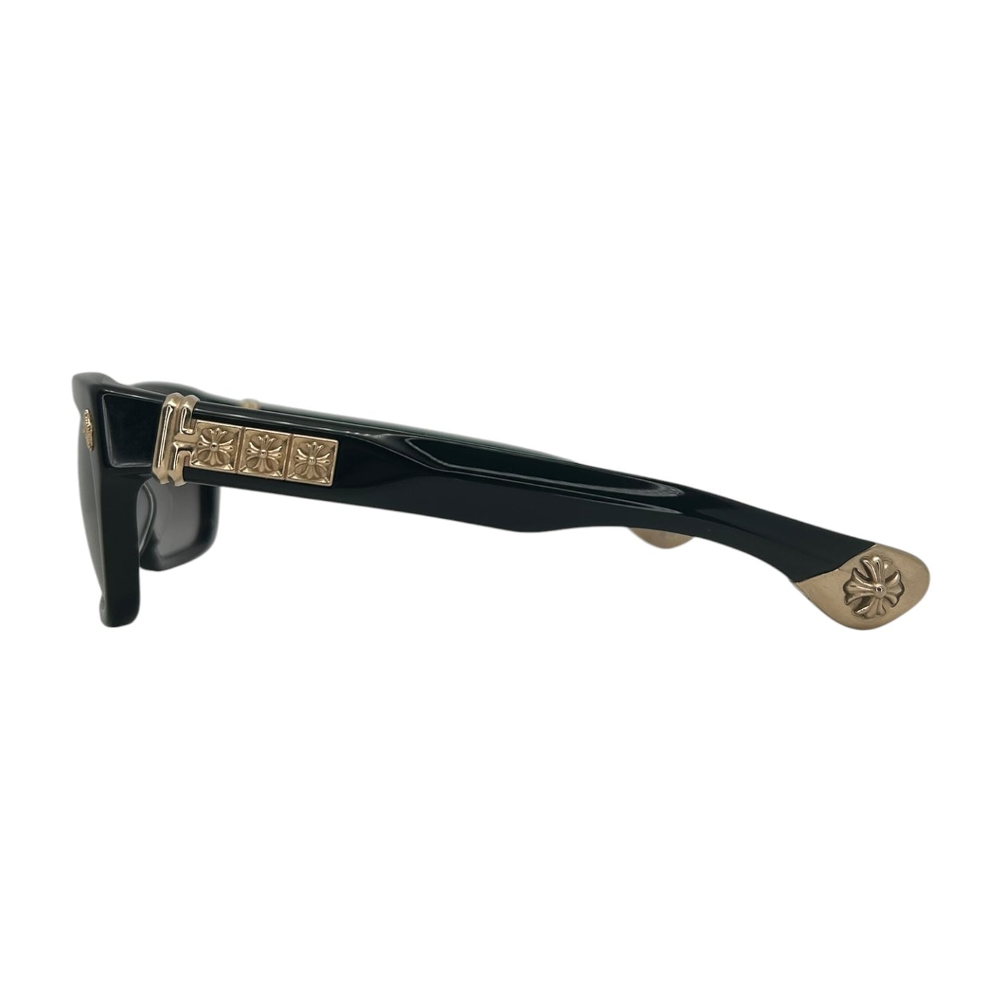CHROME HEARTS SLUSS BUSSIN II GOLD BLACK SUNGLASSES