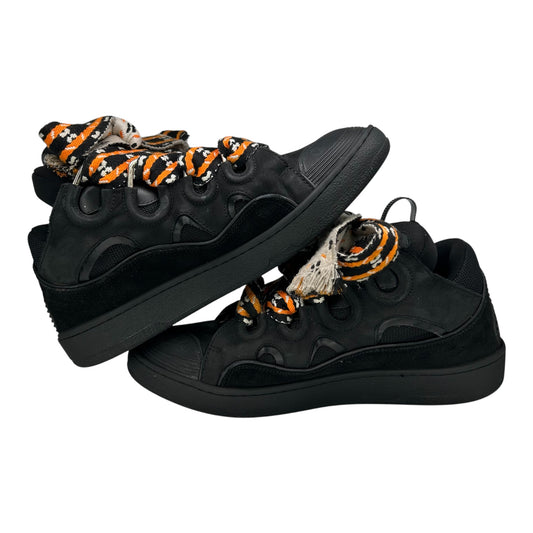 PREOWNED LANVIN CURB SNEAKER BLACK/ORANGE/WHITE