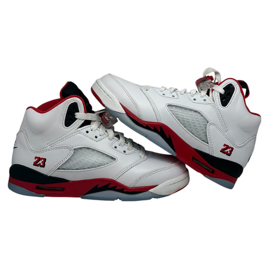 PREOWNED JORDAN 5 RETRO FIRE RED BLACK TONGUE