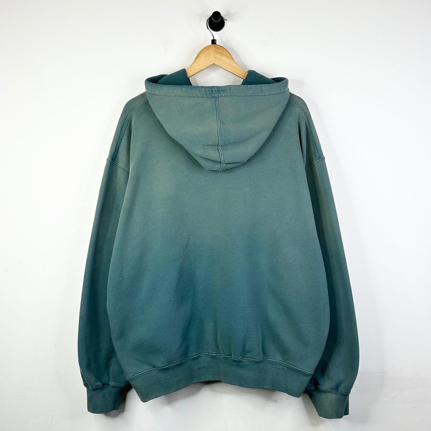 SUPREME OVERDYED AQUA S LOGO HOODIE