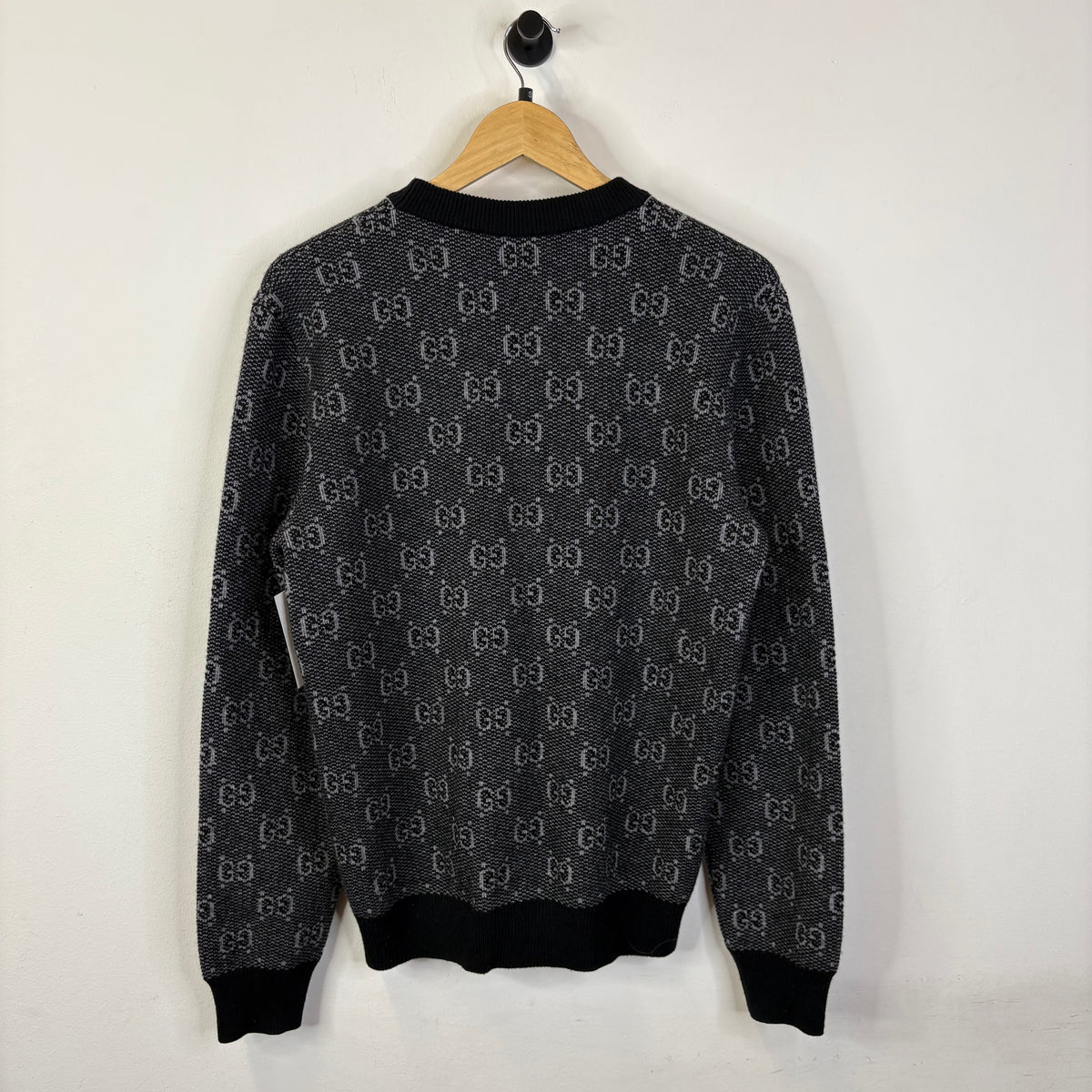 GUCCI GG WOOL JACQUARD SWEATER BLACK