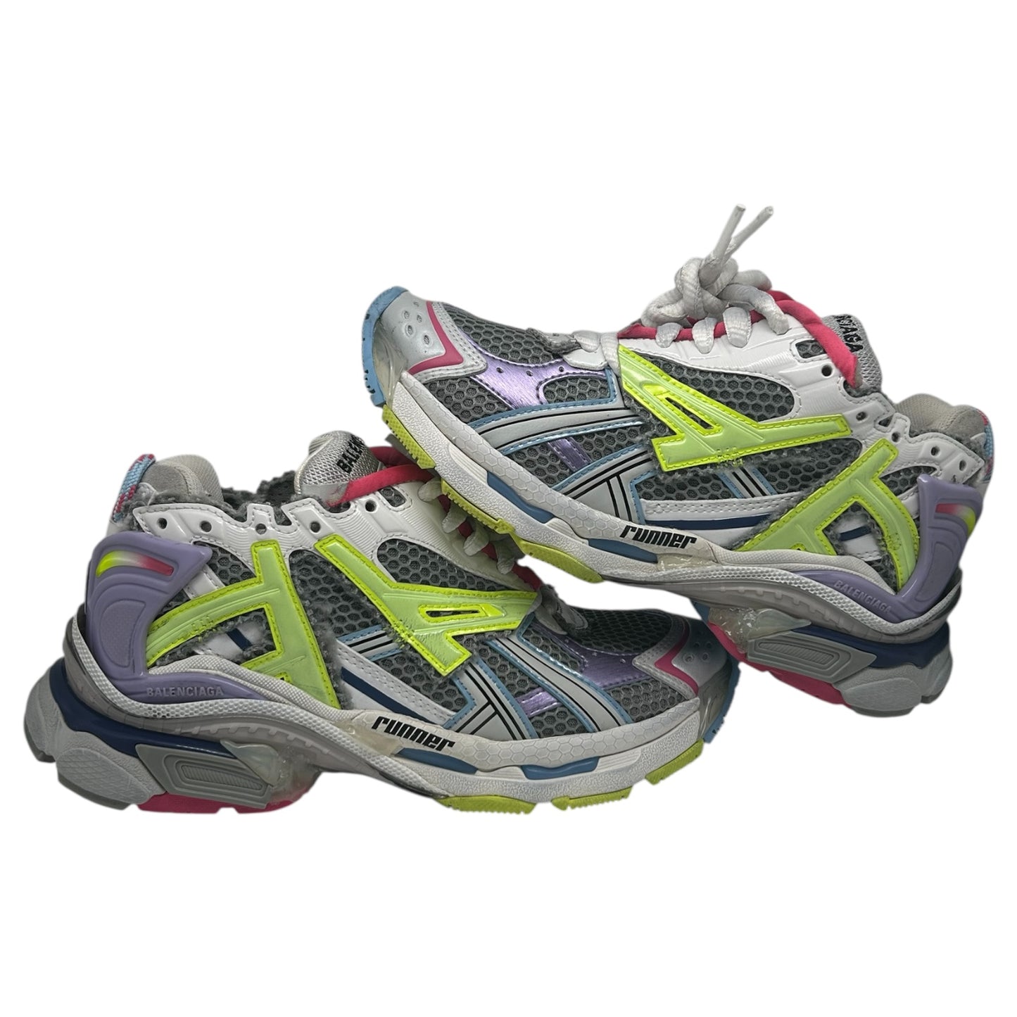 PREOWNED BALENCIAGA GREY MULTICOLOR RUNNER