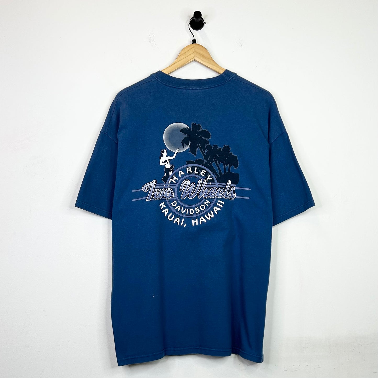 HARLEY DAVIDSON BLUE BIG FLAME TEE