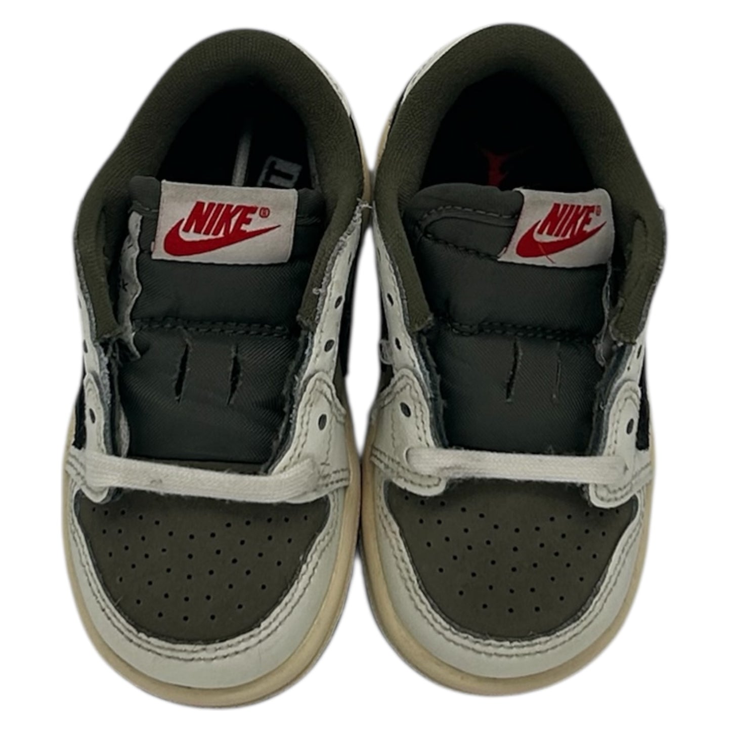 PREOWNED JORDAN 1 LOW X TRAVIS SCOTT OLIVE